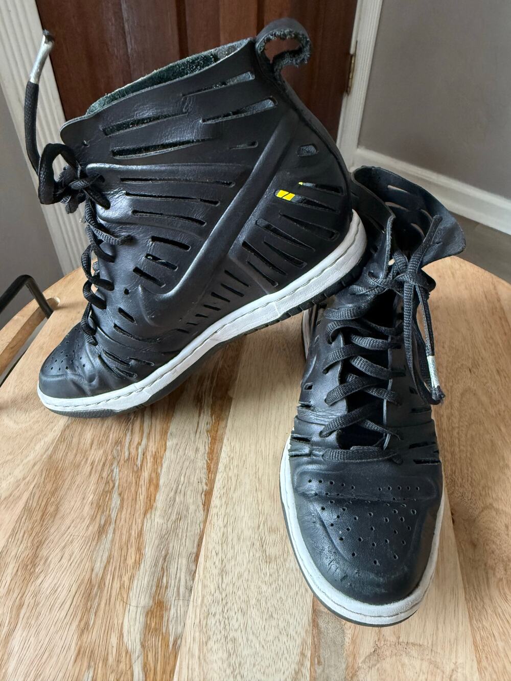 Dunk Sky Hi 2.0 Joli Black, Leather, Women’s size 7.5 Wedge, laser cut out, rare